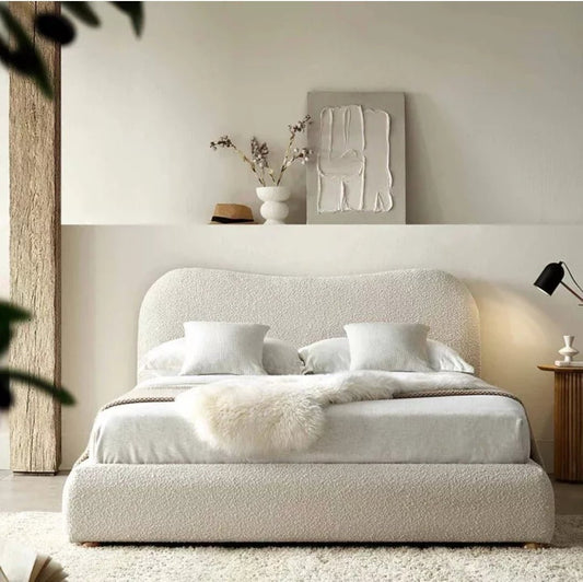 Ameri Boucle Bed Teddy Fabric Bed frame - Sam Beds