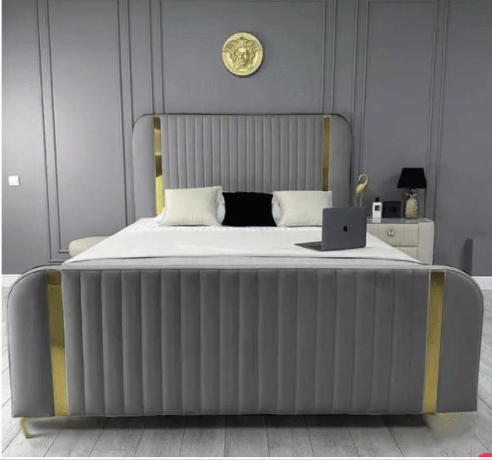 Curved Panel Bed With/Without Ottoman Gas Lift Storage - Sam Beds