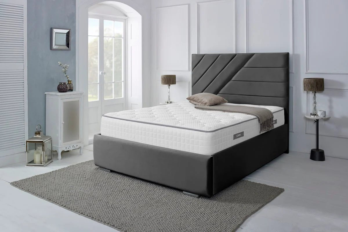 Line Design Bed Frame - Any Fabric - Sam Beds