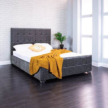 Monaco Cube Fabric Upholstered Bed Frame - Sam Beds